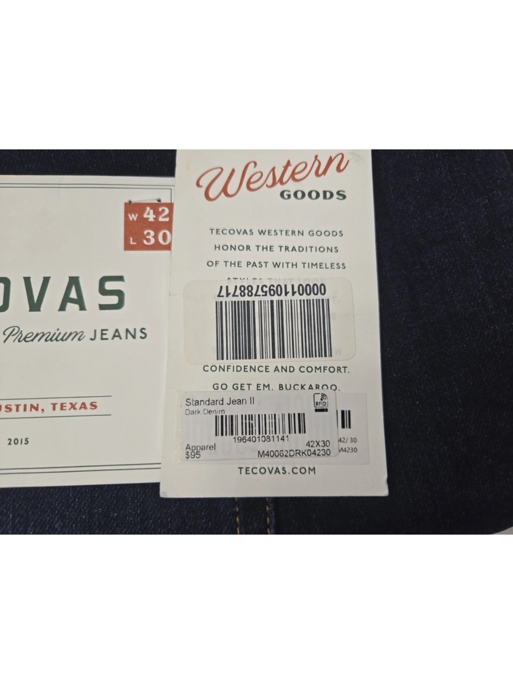 Tecovas Jeans Western Cowboy Ranch Lot Of 2 Size 42X30 Mens NEW - Picture 6 of 16